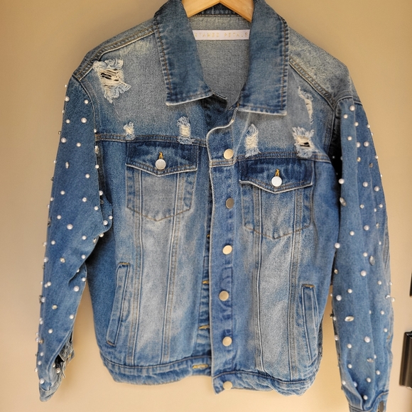 NWT Untamed Petals Denim Jacket, Size Small - Picture 3 of 11